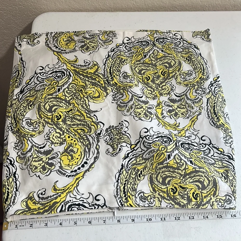 Ann Taylor White & Yellow Print Madison Skirt, Size 8P